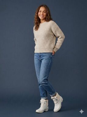Sperry Saltwater Duck Boots – Cream/Ivory with Faux Fur Collar